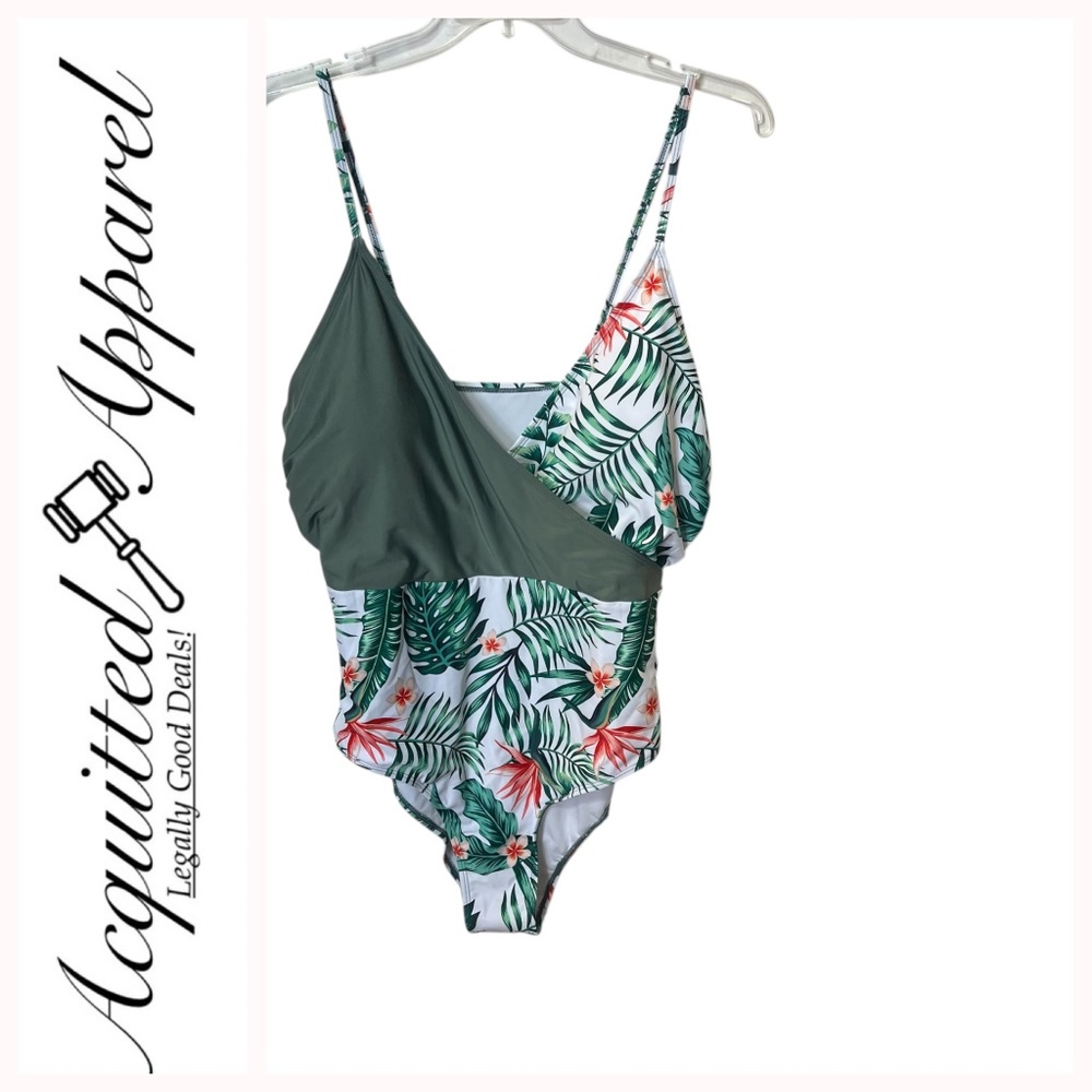 Shein One Piece Tropical Flower Bathing Suit 4XL NWOT